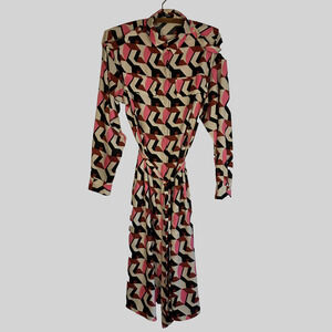 Express Made in India size small geometric dress Midi long-sleeve size small